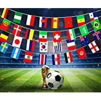 SueH Design Copa Mundial De La 2018 32 Países Cadena Banderas Internacional Color Brillante Para Decoración De Fiestas…